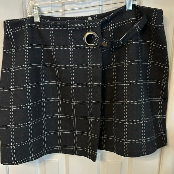 Plaid Women’s 4XL Mini Dark Navy Blue Academia Buckle Hardware Side Zip Skirt - Picture 1 of 7